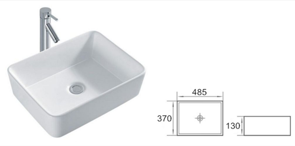 Cuba de cerâmica para banheiro/lavabo 48x38x13 cm