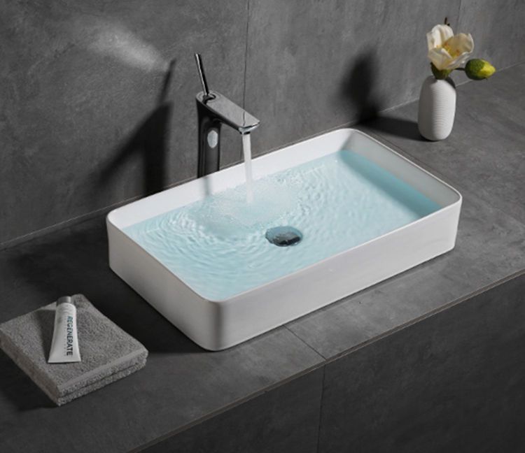 Cuba de cerâmica para banheiro/lavabo 61x35x11 cm