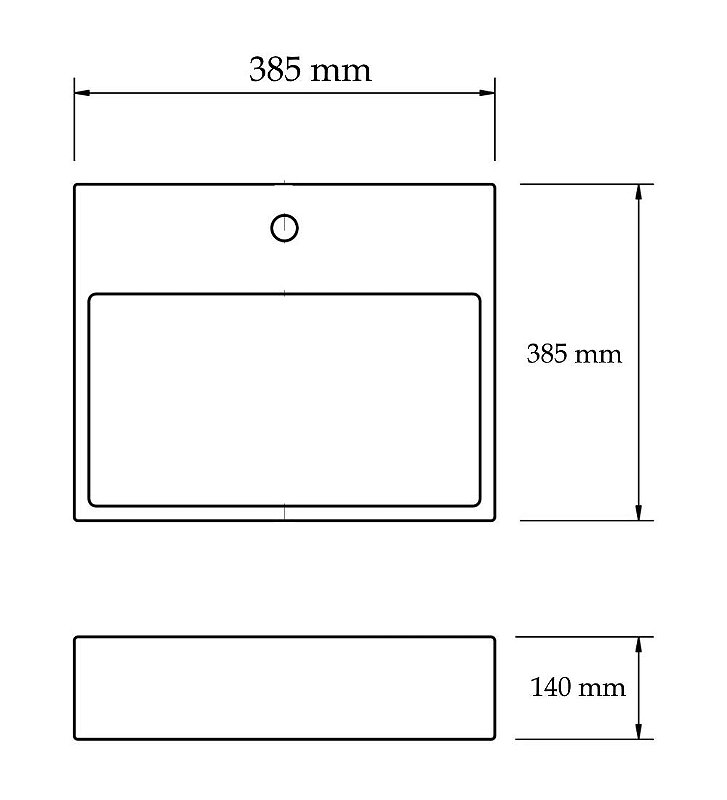 Cuba Sobrepor de cerâmica para banheiro/lavabo 40x40x14 cm