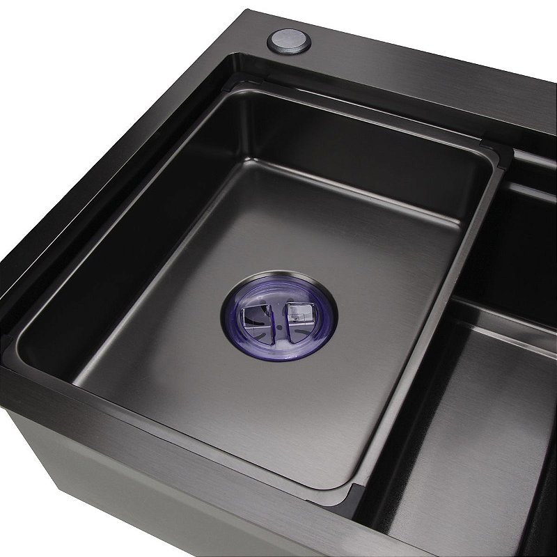 Cuba Inox Preta Pia Cozinha Gourmet Luxo 75x46cm