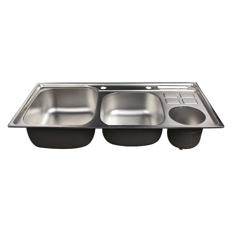 Cuba Inox Pia Cozinha Gourmet Com lixeira e acessorio  92x45