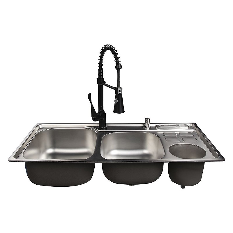 Cuba Inox Pia Cozinha Gourmet Com lixeira e acessorio  92x45