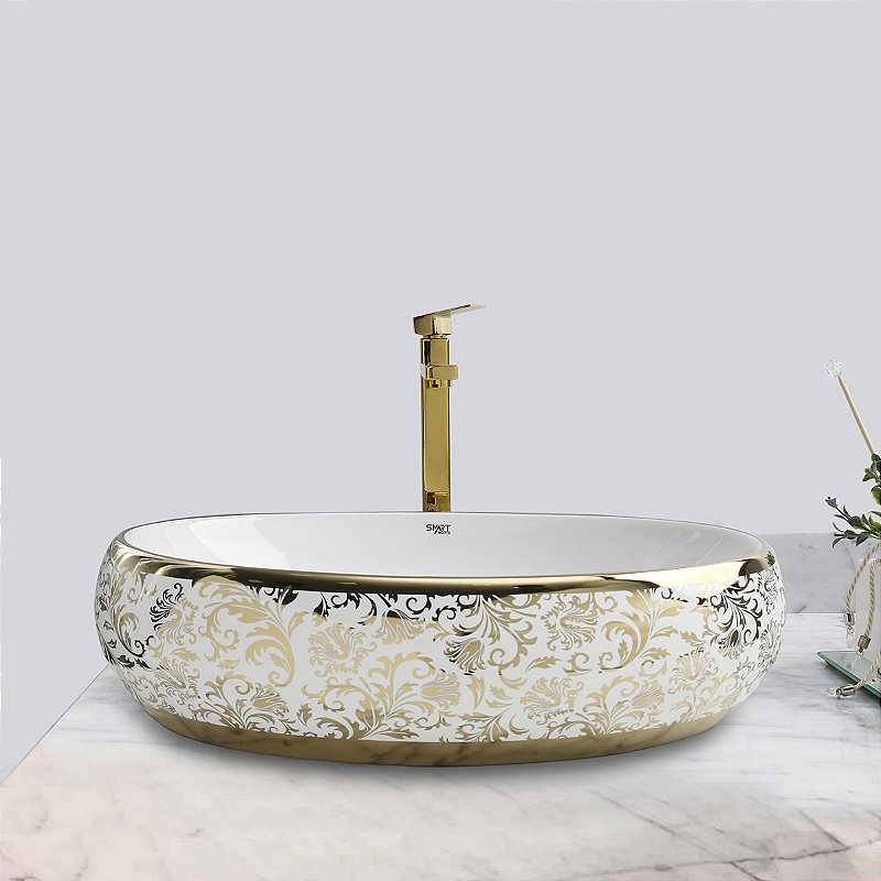 Cuba cerâmica de sobrepor banheiro/lavabo 62x42 cm