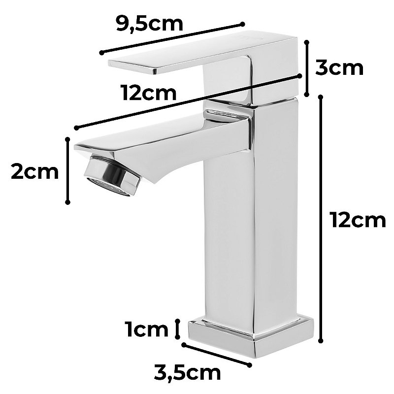 Torneira Banheiro/Lavabo/Pia Luxo Quadrada